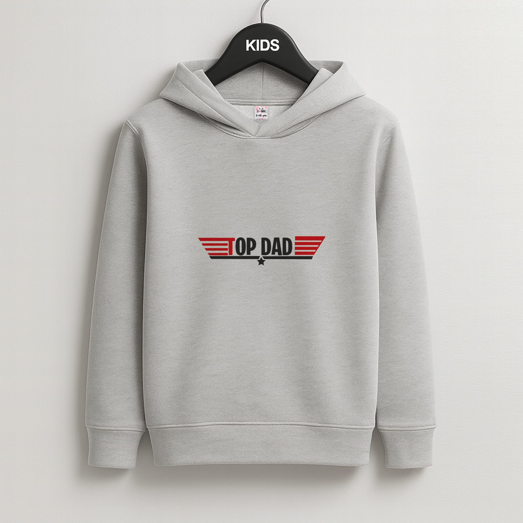 Top Dad- Fathers Day Kids Grey Hoodie