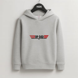 Top Dad- Fathers Day Kids Grey Hoodie