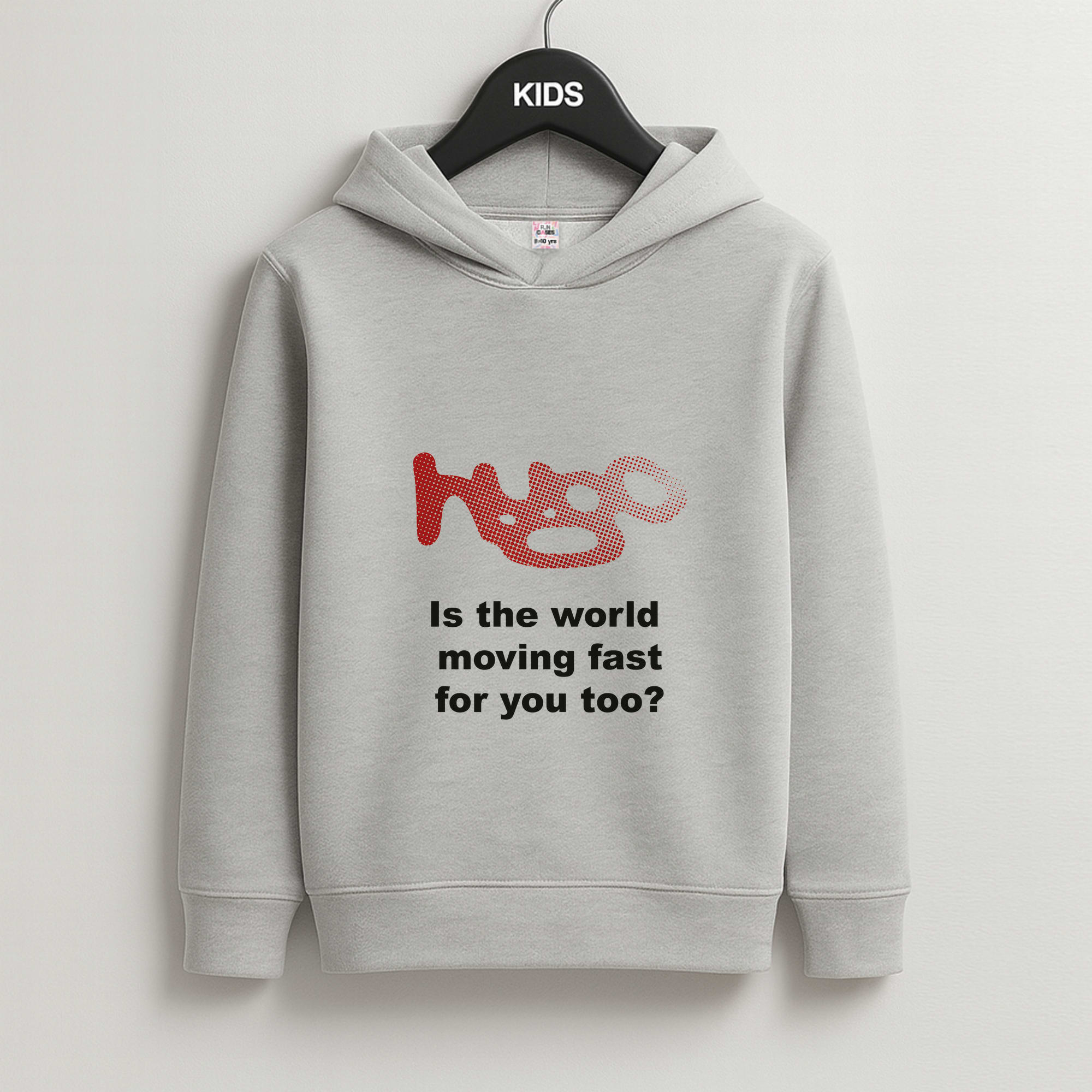 Pink Hugo - Kids Grey Hoodie