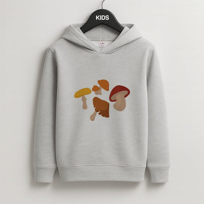 Mushroom Pattern - Autumn  Kids Grey Hoodie