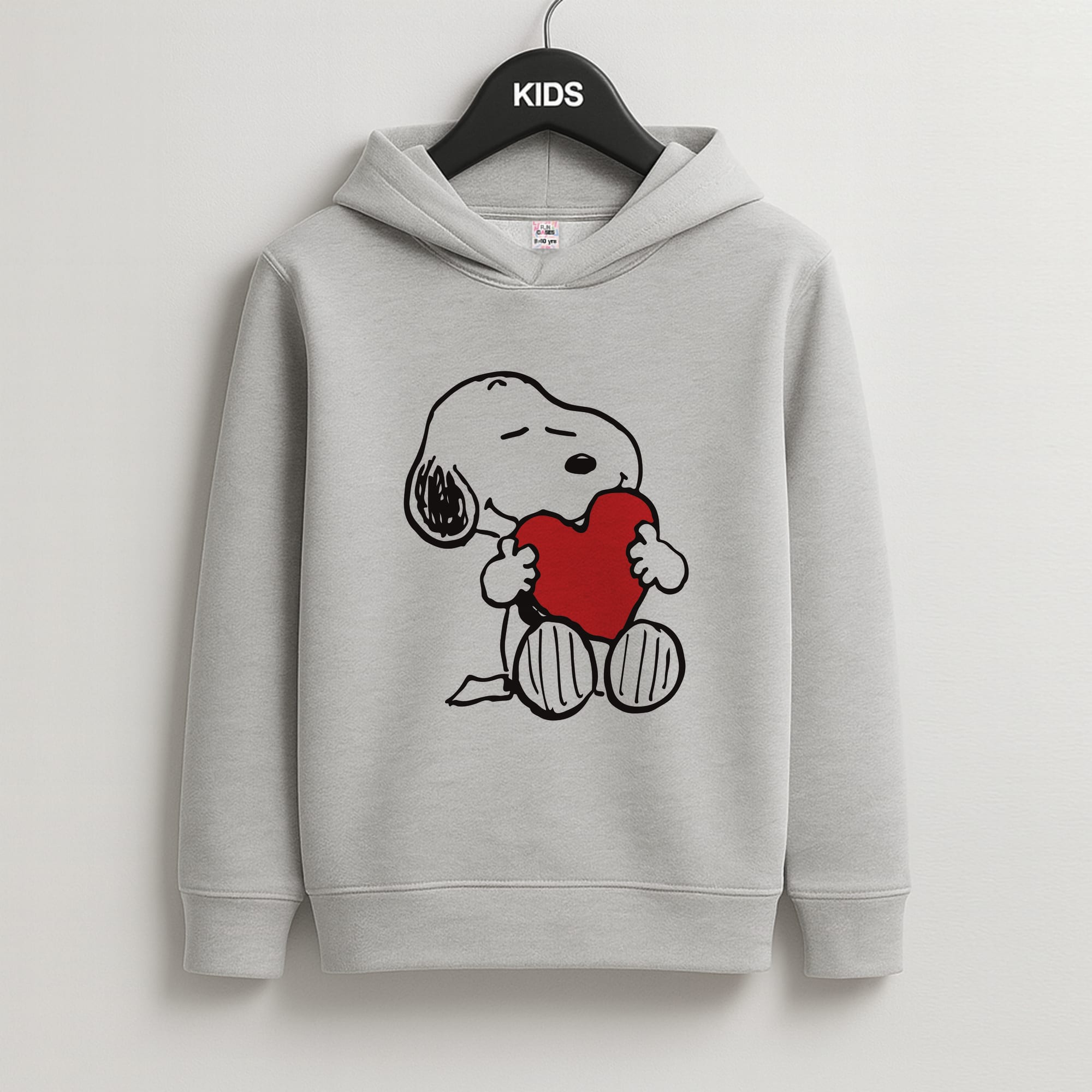 Snoopy - Valentine's Day Kids Grey Hoodie