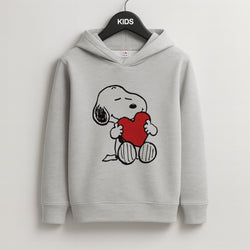 Snoopy - Valentine's Day Kids Grey Hoodie