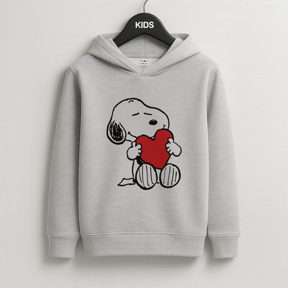 Snoopy - Valentine's Day Kids Grey Hoodie