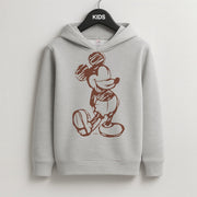 Sketched Mouse Outline Beige  Kids Hoodie 2