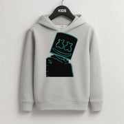 Black White Helmet DJ Neon Kids Hoodie 2