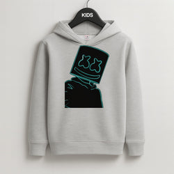 Black White Helmet DJ Neon Kids Hoodie