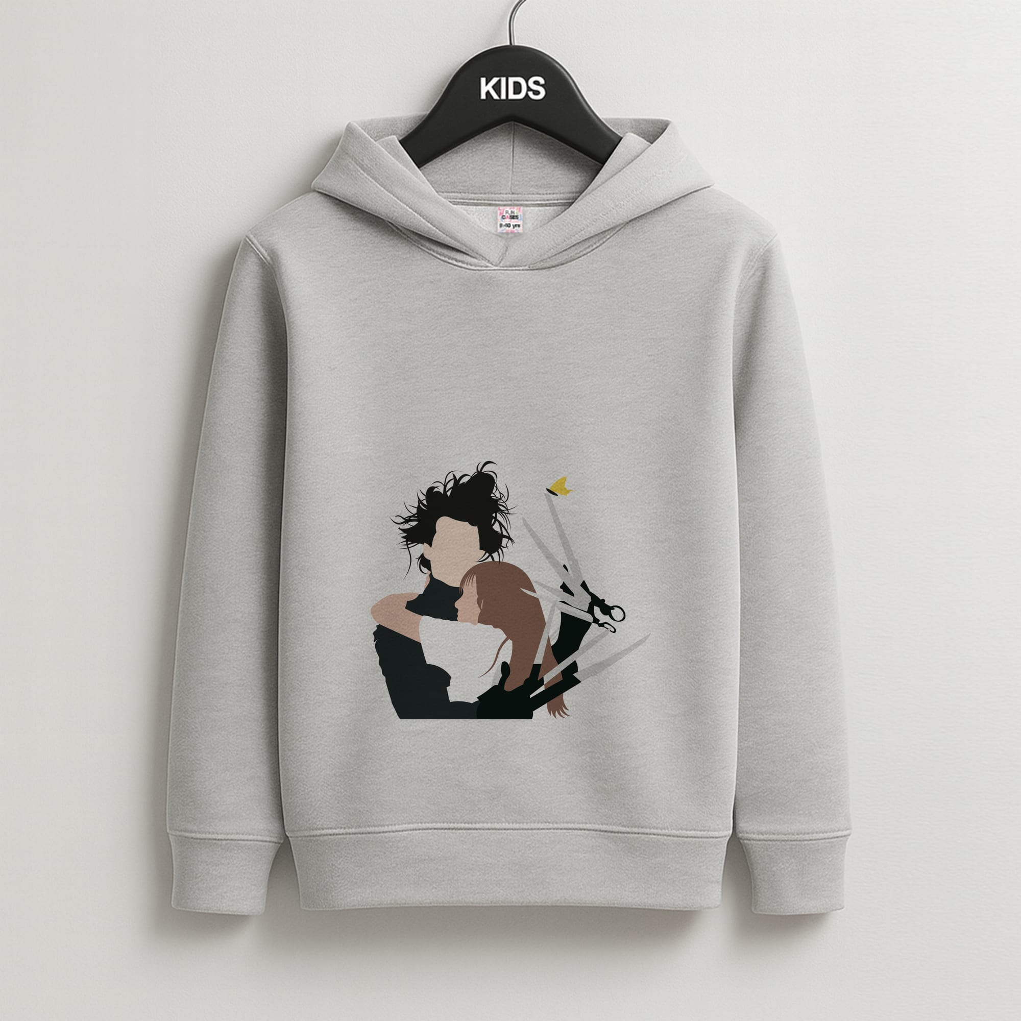 Edward And Kim -Scissorhands Kids Grey Hoodie