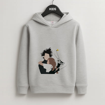 Edward And Kim -Scissorhands Kids Grey Hoodie