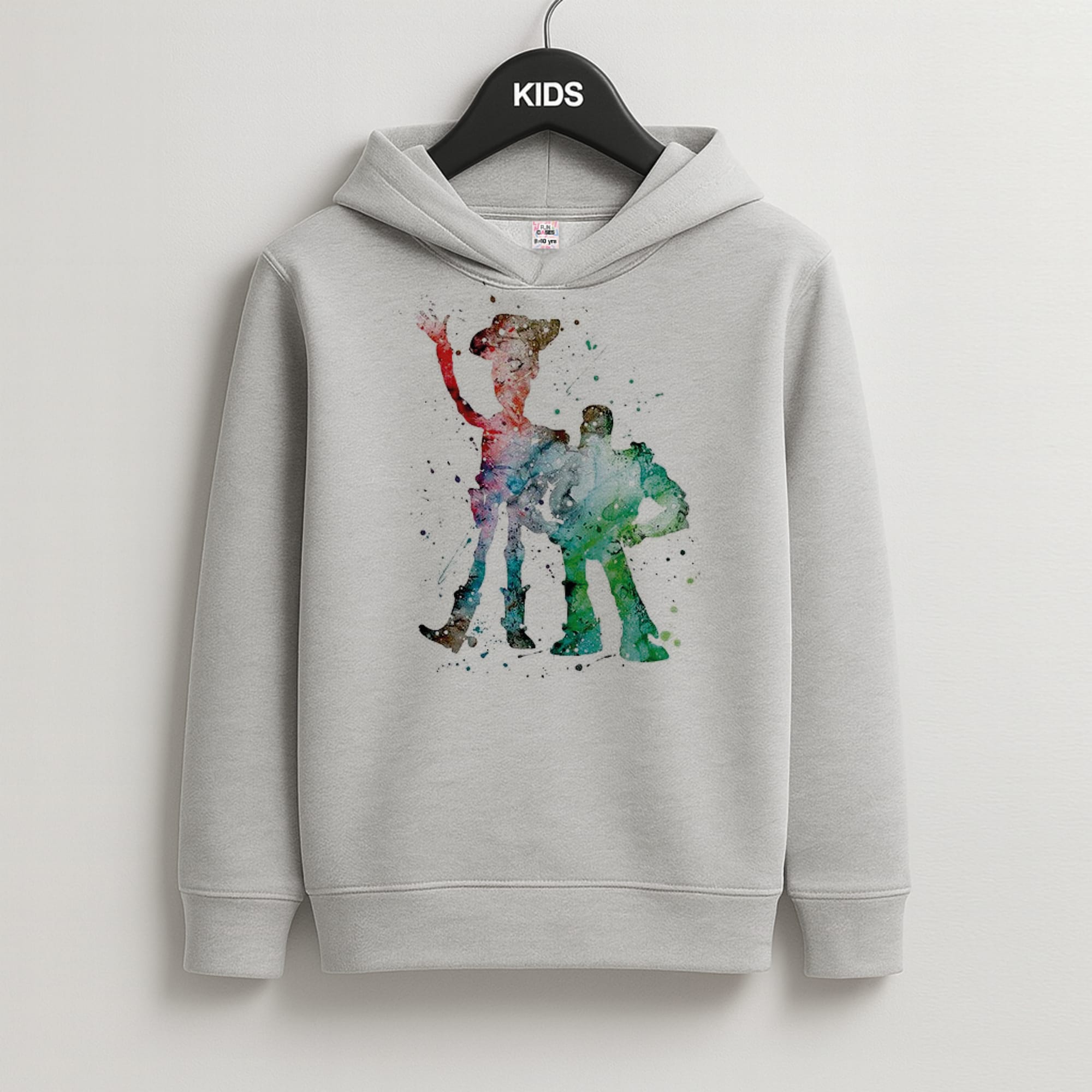 Watercolour Woody & Buzz A Story of Toys Fairytale Kids Hoodie
