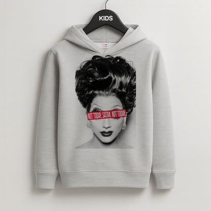 Not Today, Satan. Not Today - Drag Queen's Drag Race Kids Grey Hoodie