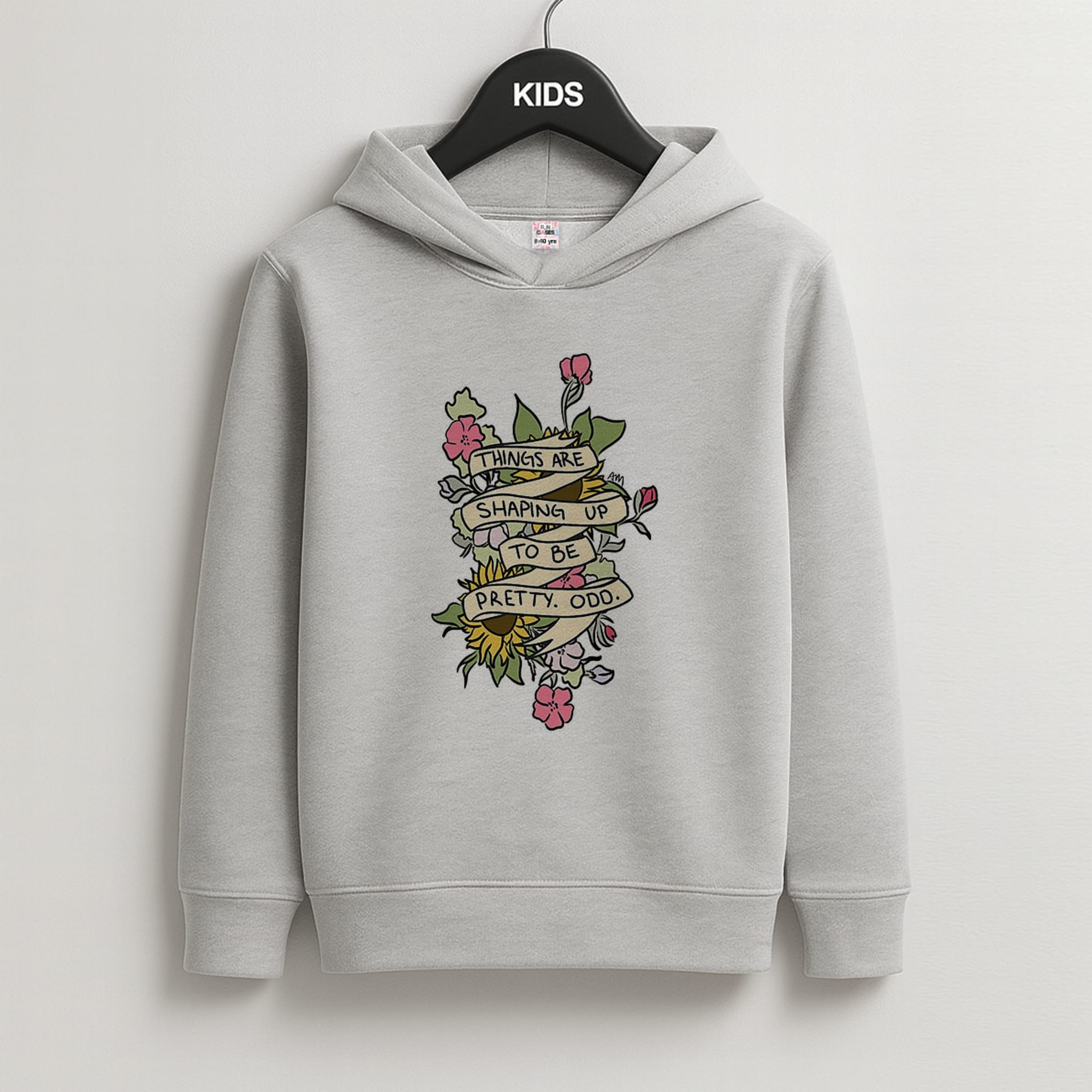Things are Shaping up to be Pretty Odd Kids Grey Hoodie