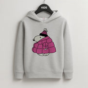 Cartoon Beagle Puffer Jacket Pink Kids Hoodie 2