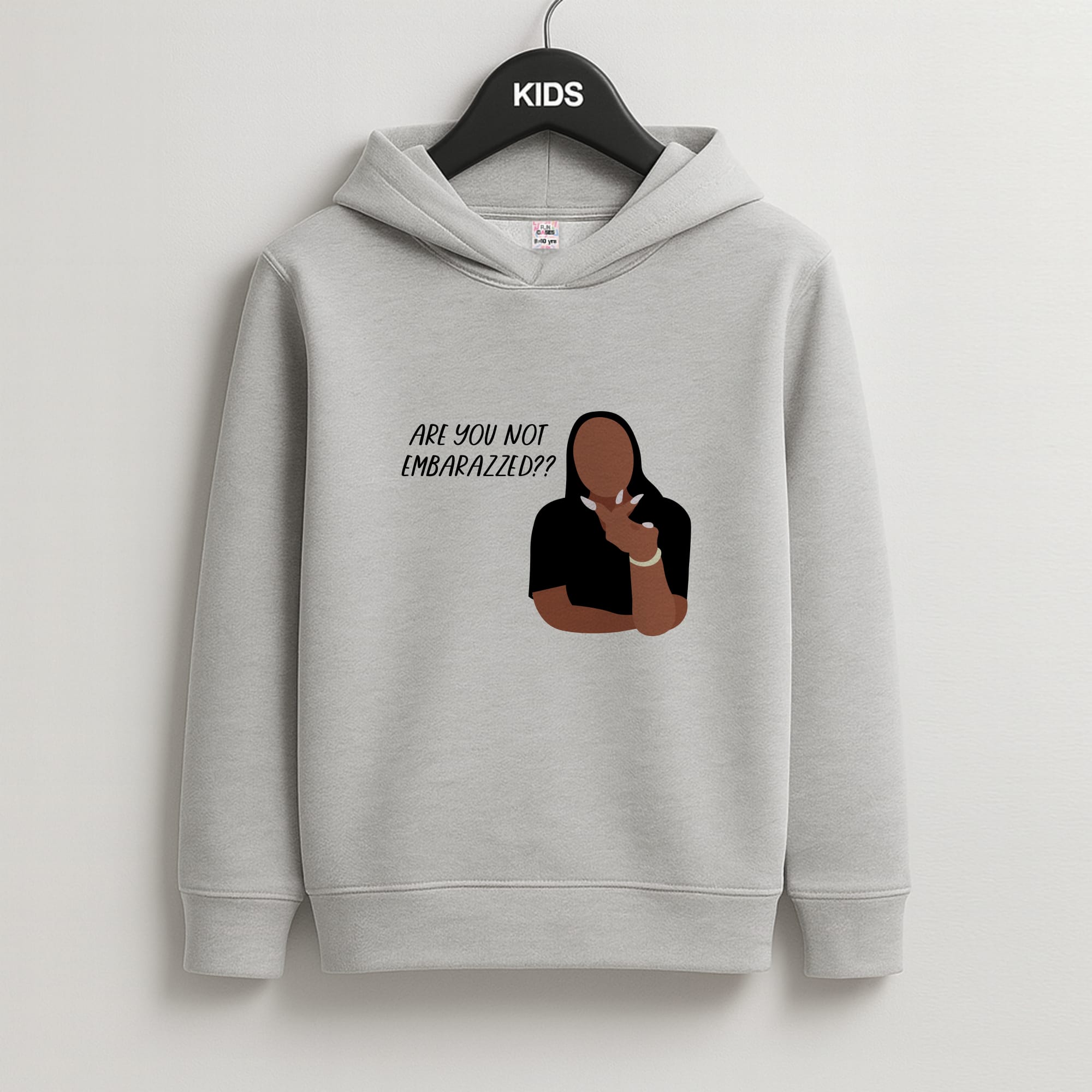 Are You Not Embarazzed? - British Pop Culture Kids Grey Hoodie
