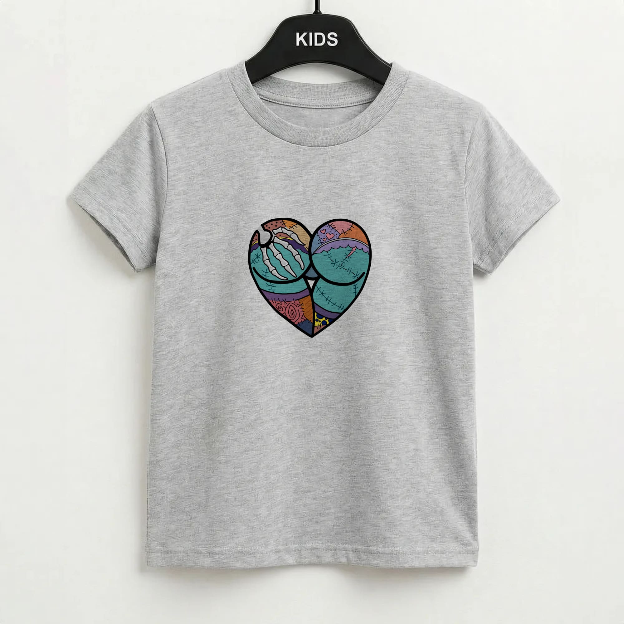 Sally And Jack Heart - TNBC Kids T-Shirt