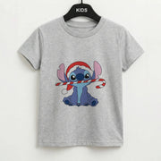 Cute Blue Alien Candycane Kids T-Shirt 2
