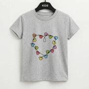 Cartoon Mouse Christmas Fairylights Heart Kids T-Shirt 2