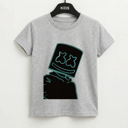 Black White Helmet DJ Neon Kids T-Shirt