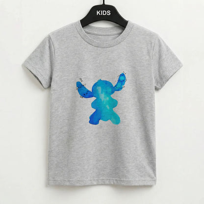 Watercolour Blue Alien Disney Kids T-Shirt