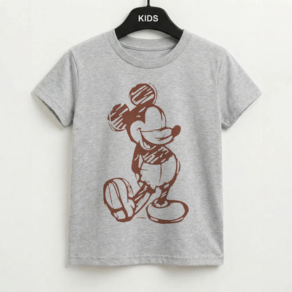 Sketched Mouse Outline Beige  Kids T-Shirt