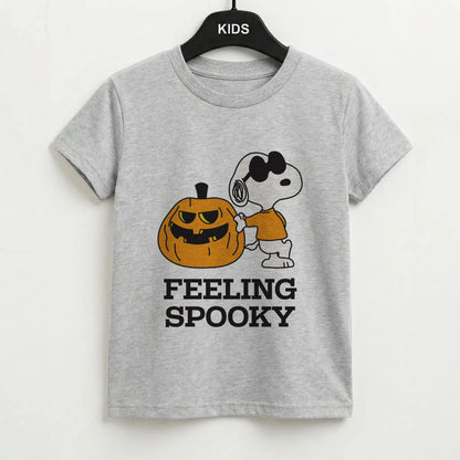 Feeling Spooky Cartoon Beagle Kids T-Shirt