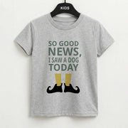 I Saw A Dog Today - Elf Kids T-Shirt 2