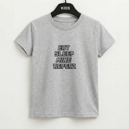 Eat Sleep Mine Repeat Kids T-Shirt