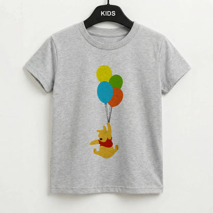 Pooh On Balloons Kids T-Shirt