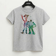 Watercolour Woody & Buzz A Story of Toys Fairytale Kids T-Shirt 2