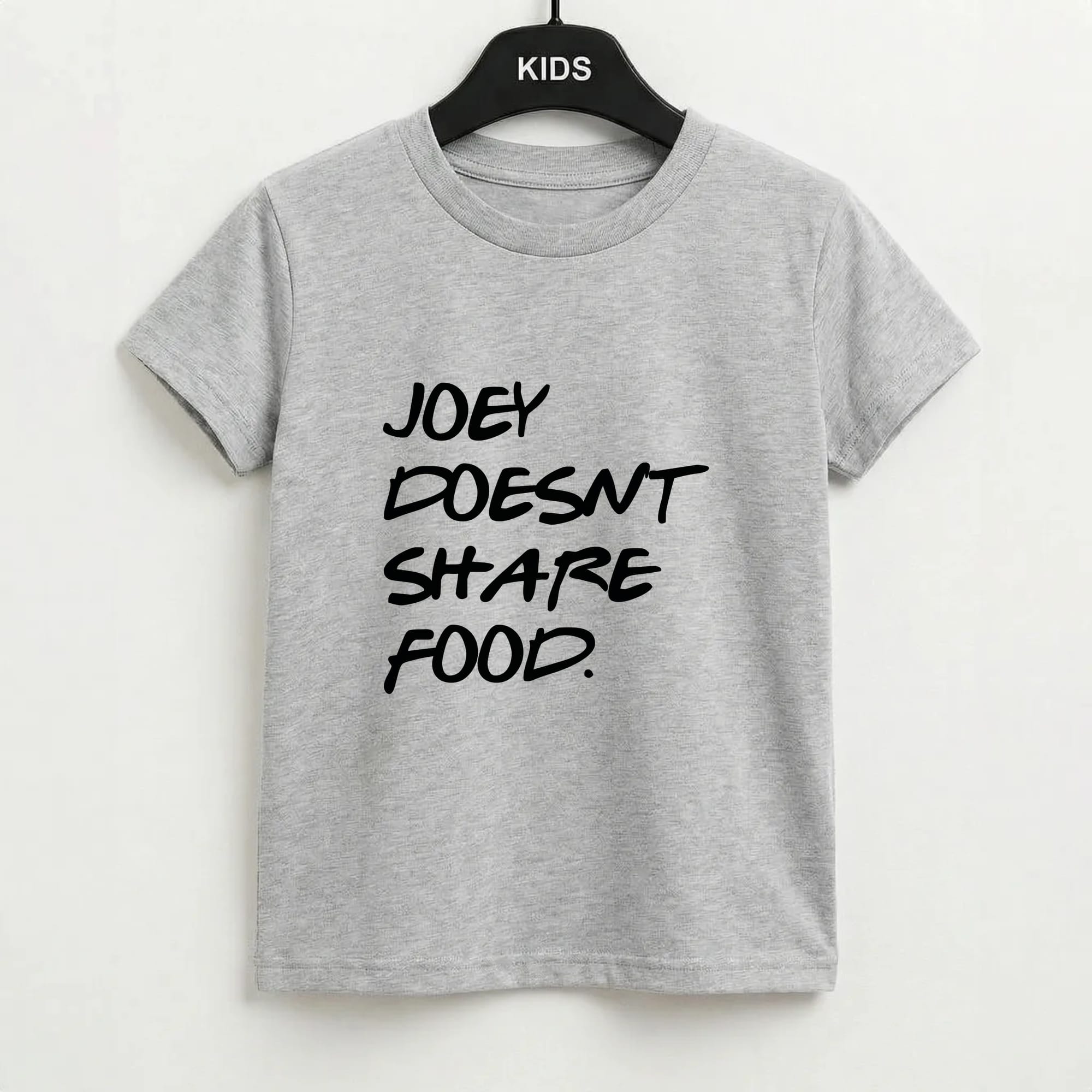 Joey Doesn't Share Food, Black Kids T-Shirt