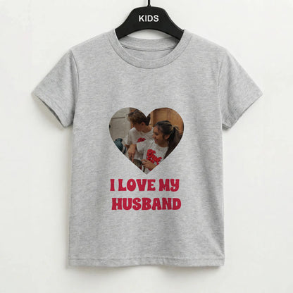 I Love My Husband - Personalised Couples Kids T-Shirt