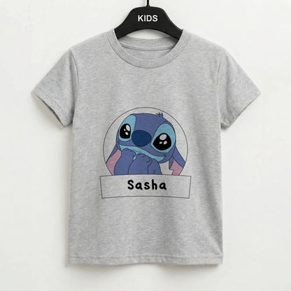 Personalised Cute Blue Alien Kids T-Shirt
