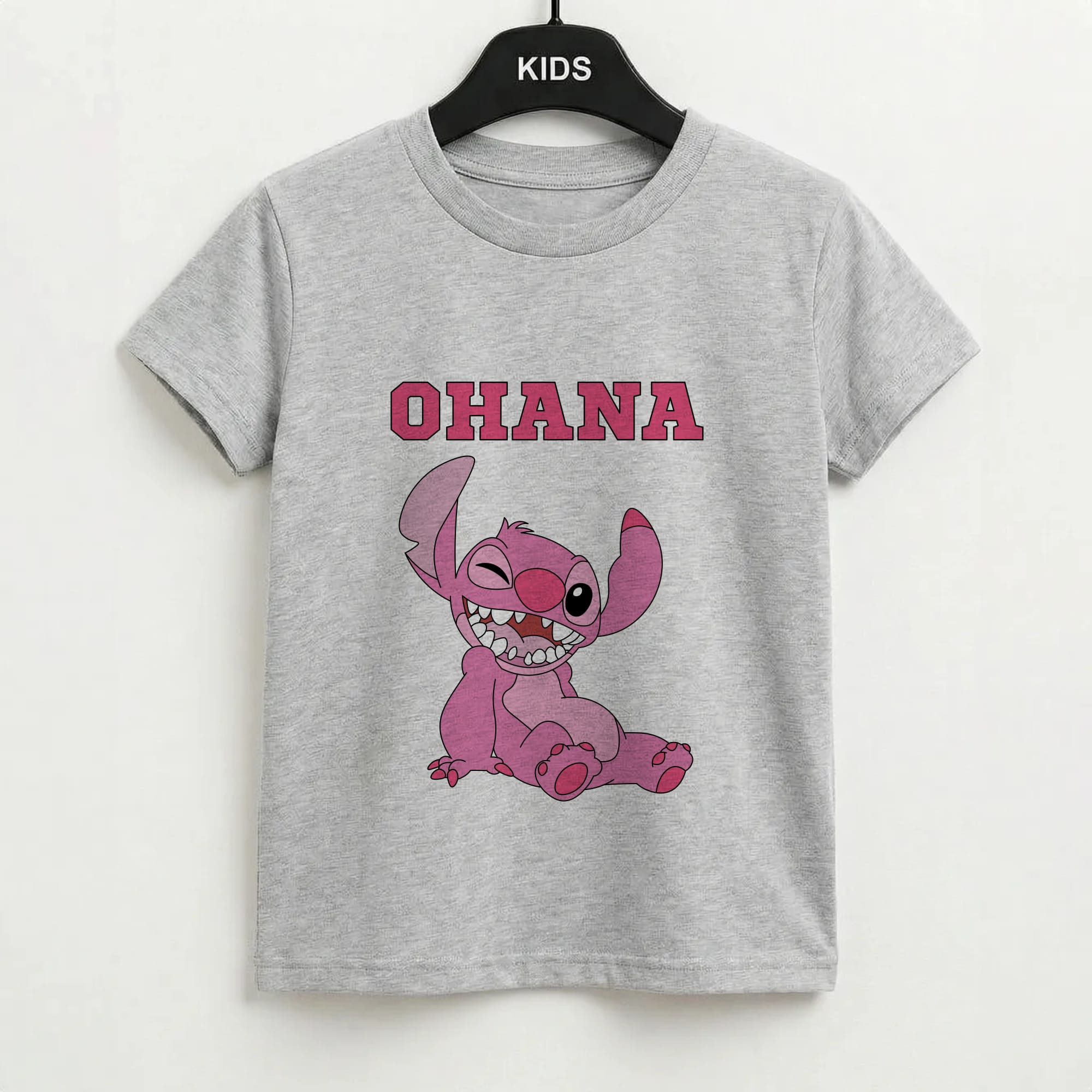 Pink Alien Ohana Kids T-Shirt