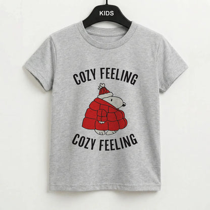 Cozy Feeling Cartoon Beagle Puffer Jacket Kids T-Shirt