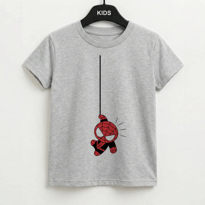 Gray Hanging Spider Hero Kids T-Shirt