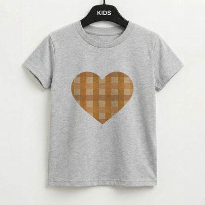 Orange Plaid Pattern- Autumn Kids T-Shirt