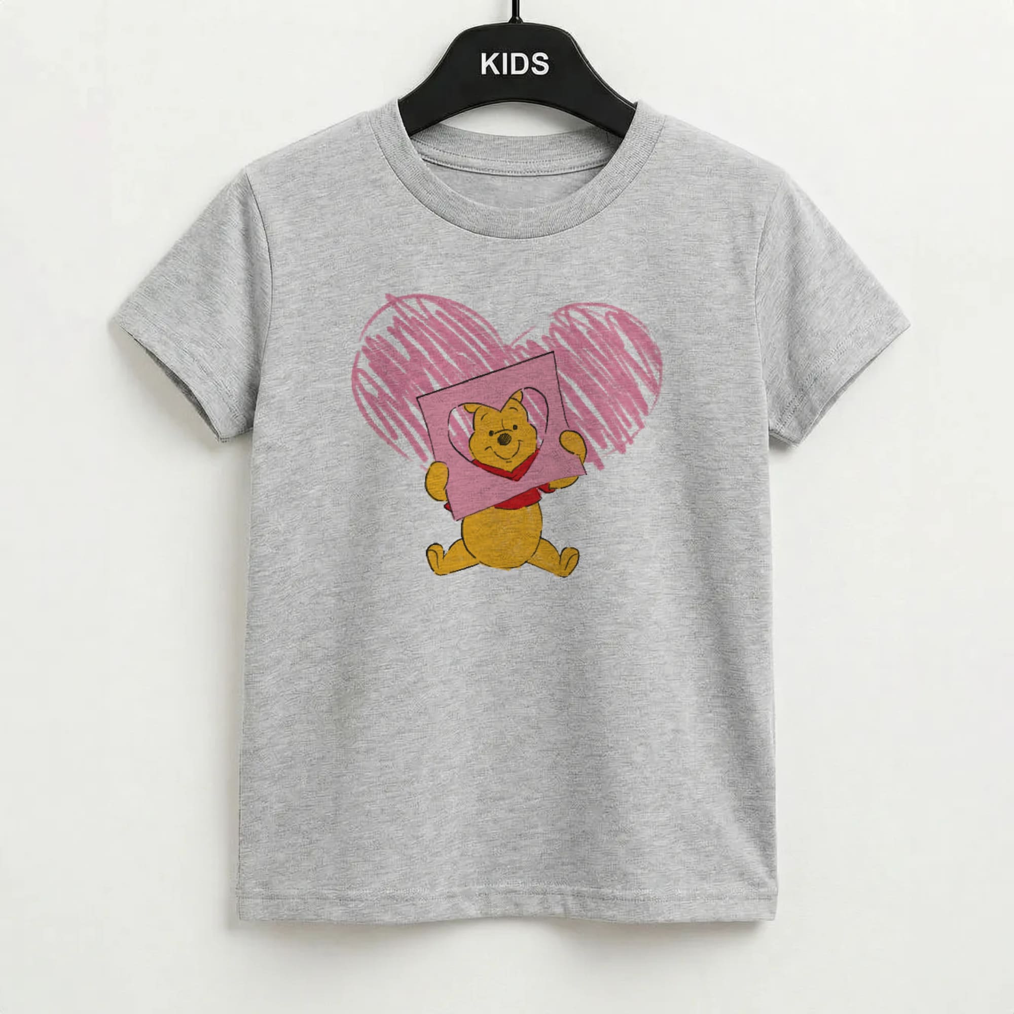 Pooh Heart Drawing Valentine's Kids T-Shirt
