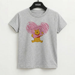 Pooh Heart Drawing Valentine's Kids T-Shirt