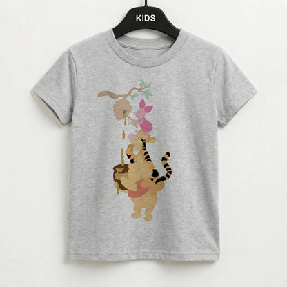 Bouncing Tiger , Piglet , Yellow Bear Kids T-Shirt
