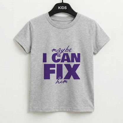 Maybe I Can Fix Him Purple Kids T-Shirt