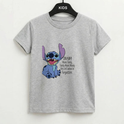 Ohana Means Family - Blue Alien Kids T-Shirt