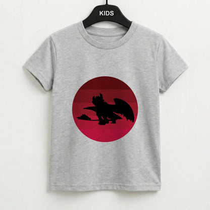 Red Sunset Dragon Kids T-Shirt