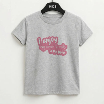 I Enjoy Long Romantic Walks - Funny Quotes Kids T-Shirt