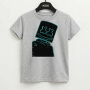 Black White Helmet DJ Neon Kids T-Shirt 2