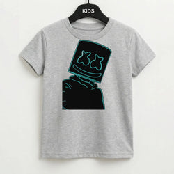 Black White Helmet DJ Neon Kids T-Shirt