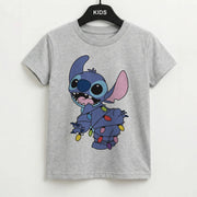 Cute Blue Alien Fairylights Kids T-Shirt 2
