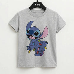 Cute Blue Alien Fairylights Kids T-Shirt