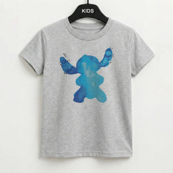 Watercolour Blue Alien Disney Kids T-Shirt