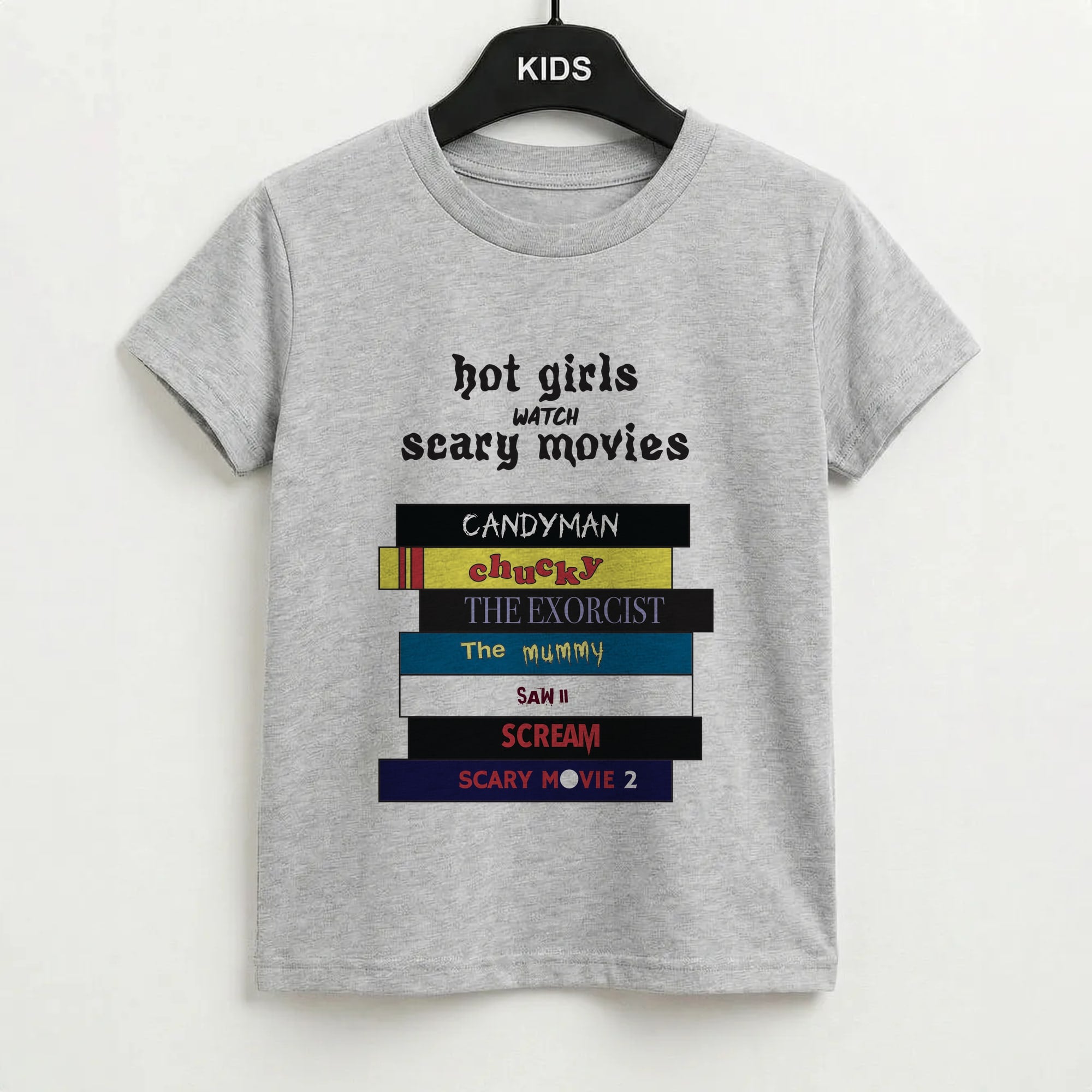 Hot Girls Watch Scary Movies Kids T-Shirt
