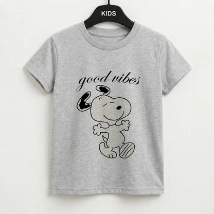 Good Vibes Cartoon Beagle Kids T-Shirt