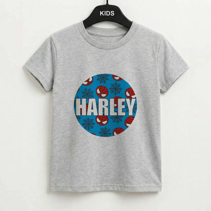 Spiderman And Webs - Personalised Superhero Comic Kids T-Shirt